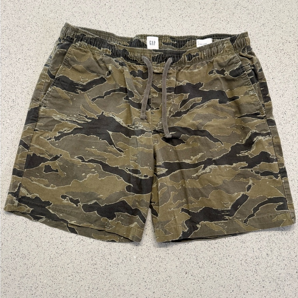 GAP Olive and Black Camouflage Shorts